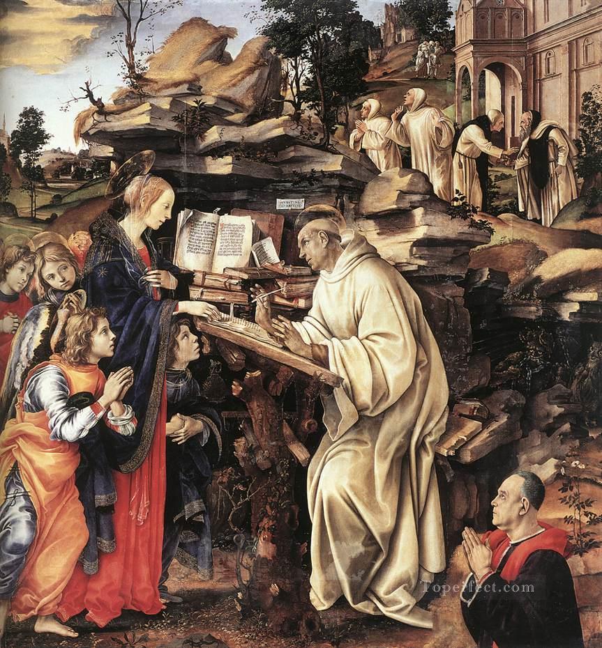 聖バーナードへの聖母の出現 1486年 クリスチャン・フィリッピーノ・リッピ油絵